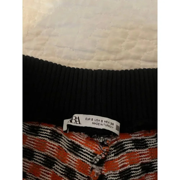 Zara Checkered Pattern JACQUARD PATTERN knit SHORTS small - Picture 2 of 4